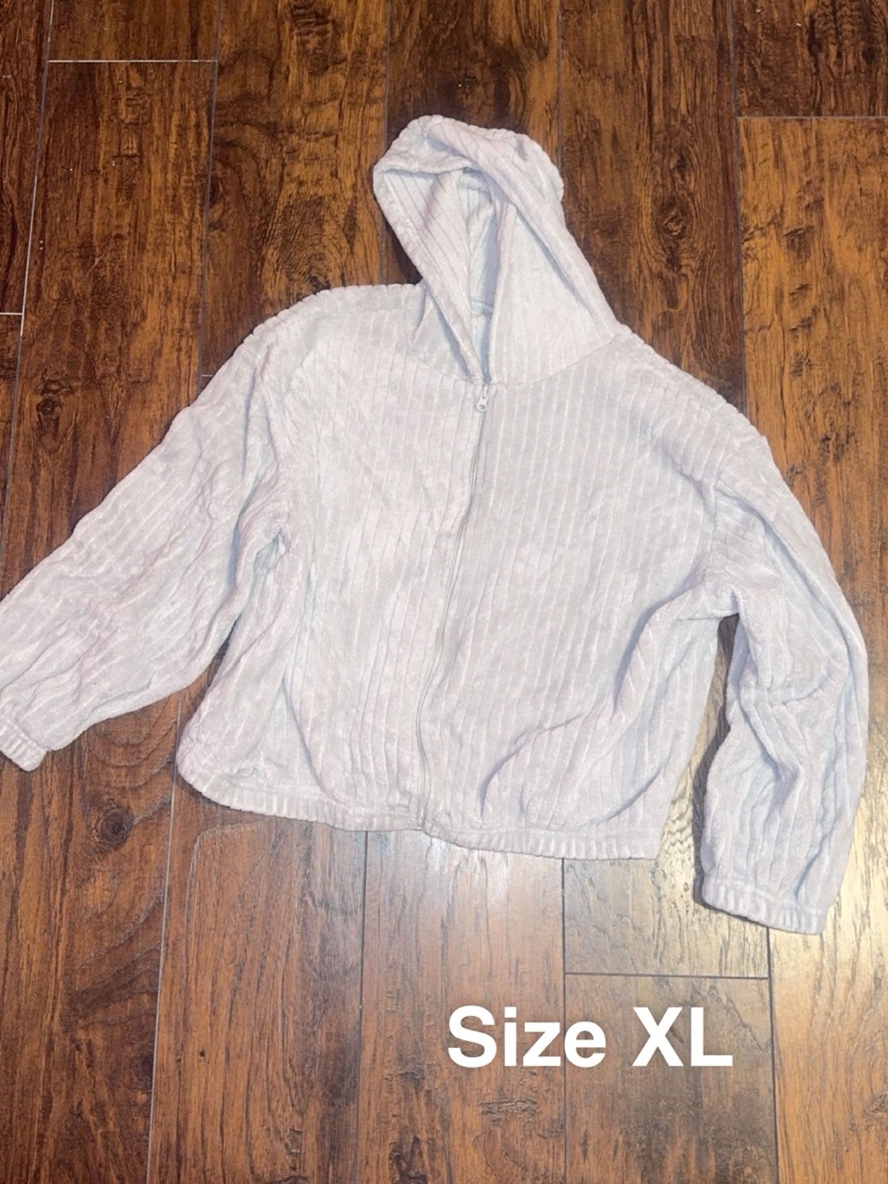 Light Lavender Hooded Zip-Up Jacket